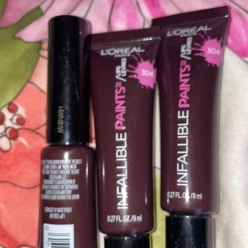 3 pcs BN Loreal Infallible Paint lipstick #304 Bewitching Bordeaux